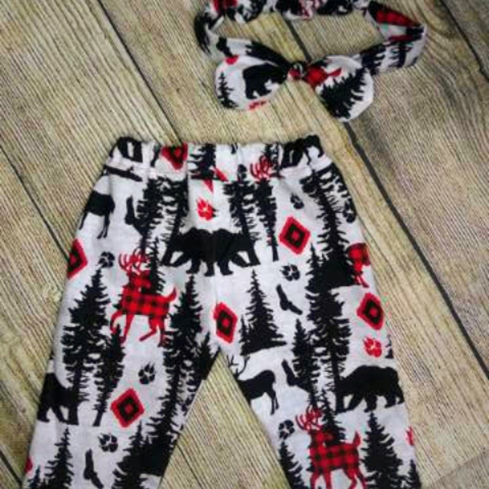 baby girl newborn pant and head band set